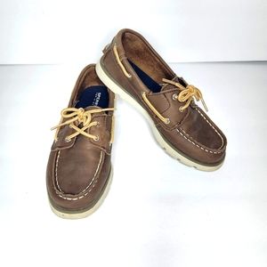 Boys Sperry Top Sider Boat shoes. Brown. Size 1